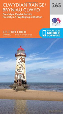 OS Explorer Map 265 Clwydian Range, Prestatyn, Mold and Ruthin - Ordnance Survey [KSIĄŻKA]