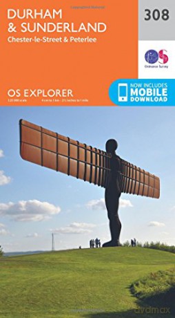 OS Explorer Map 308 Durham and Sunderland OS Explorer Paper Map - Ordnance Survey [KSIĄŻKA]