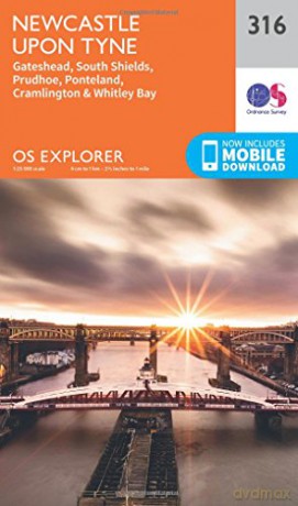 OS Explorer Map 316 Newcastle Upon Tyne OS Explorer Paper Map - Ordnance Survey [KSIĄŻKA]