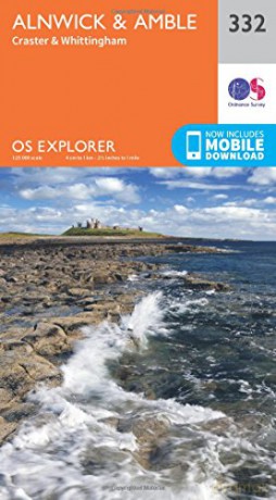 OS Explorer Map 332 Alnwick and Amble, Craster and Whittingham - Ordnance Survey [KSIĄŻKA]
