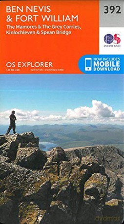 OS Explorer Map 392 Ben Nevis and Fort William, The Mamores and The Grey Corries, Kinlochleven and Spean Bridge OS Explorer Paper Map - Ordnance Survey [KSIĄŻKA]