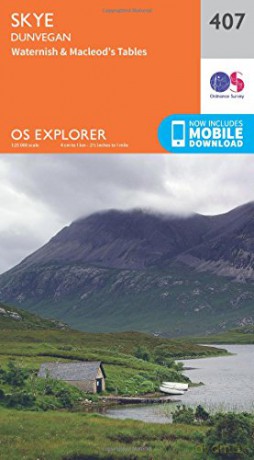 OS Explorer Map 407 Skye - Dunvegan OS Explorer Paper Map - Ordnance Survey [KSIĄŻKA]