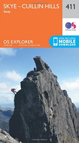 OS Explorer Map 411 Skye - Cuillin Hills Soay OS Explorer Paper Map - Ordnance Survey [KSIĄŻKA]