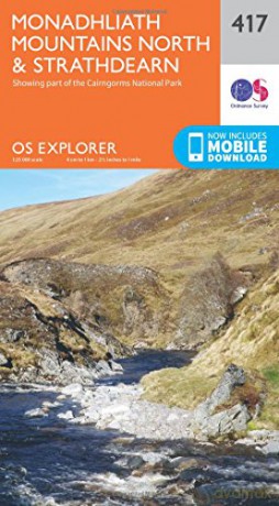 OS Explorer Map 417 Monadhliath Mountains North and Strathdearn OS Explorer Paper Map - Ordnance Survey [KSIĄŻKA]