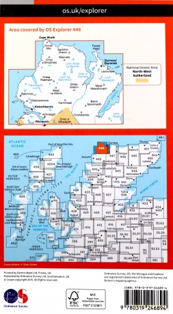 OS Explorer Map 446 Durness and Cape Wrath OS Explorer Paper Map - Ordnance Survey [KSIĄŻKA]