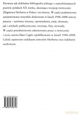 Twórczośc Zbigniewa Herberta Monografia Bibliograficzna Tom 1/2 (twarda) - Paweł Kądziela [KSIĄŻKA]