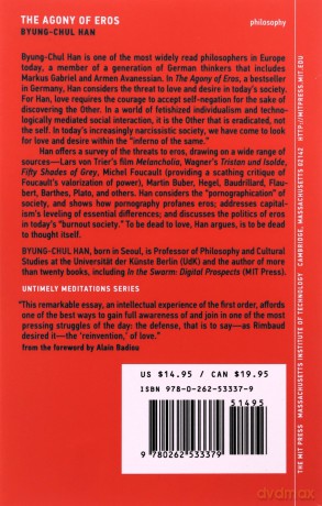 The Agony of Eros Untimely Meditations: 1 - Byung-chul Han [KSIĄŻKA]