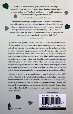 The Experience of Insight: A Simple and Direct Guide to Buddhist Meditation - Joseph Goldstein [KSIĄŻKA]