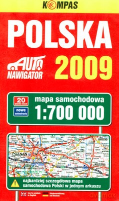 Polska 2009 Mapa Samochodowa 1:700 000 [KSIĄŻKA]