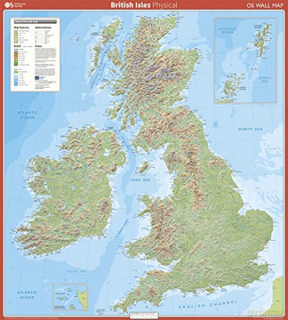 Wall British Isles Physical OS Wall Map - Ordnance Survey [KSIĄŻKA]