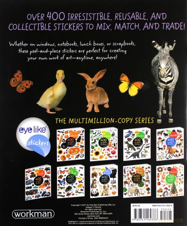 Workman Publishing Eyelike Animals 400 Reusable Stickers [KSIĄŻKA]
