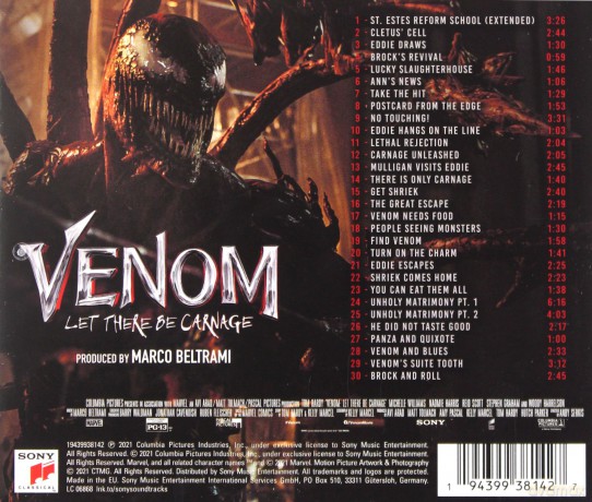 Venom: Let There Be Carnage soundtrack (Marco Beltrami) [CD]