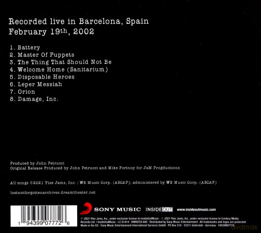 Dream Theater: Lost Not Forgotten Archives: Master of Puppets - Live in Barcelona, 2002 (digipack) [CD]