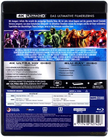 Avengers: Infinity War (Avengers: Wojna bez granic) [Blu-Ray 4K]+[Blu-Ray]