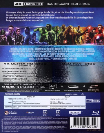 Avengers: Infinity War (Avengers: Wojna bez granic) [Blu-Ray 4K]+[Blu-Ray]
