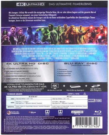 Avengers: Infinity War (Avengers: Wojna bez granic) [Blu-Ray 4K]+[Blu-Ray]