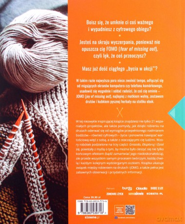 Dzierganie w stylu JOMO. 21 relaksujących projektów do zrobienia na drutach - Christine Boggis [KSIĄŻKA]