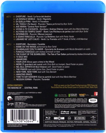 Andrea Bocelli: Concerto: One Night In Central Park 10th Anniversary [Blu-Ray]