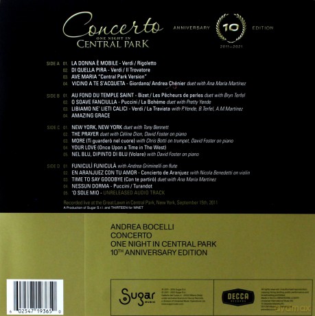 Andrea Bocelli: Concerto: One Night In Central Park 10th Anniversary [DVD]