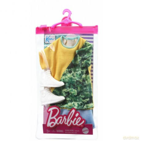 Lalka Barbie żółto-zielona koszulka/niebieskie szorty