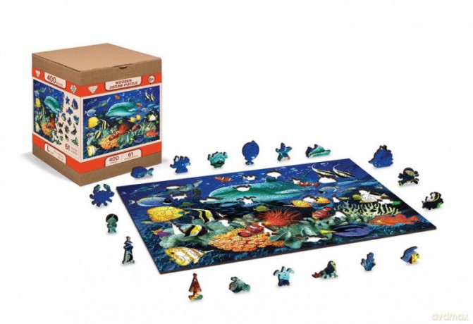 WOODEN CITY Puzzle drewniane 3D Podwodny świat Underwater adventures L [PUZZLE]