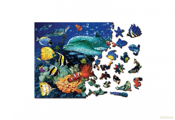 WOODEN CITY Puzzle drewniane 3D Podwodny świat Underwater adventures M [PUZZLE]