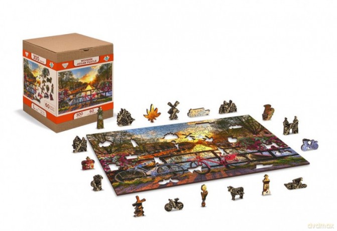 WOODEN CITY Puzzle drewniane 3D Rowery w Amsterdamie Bicycles of Amsterdam M [PUZZLE]