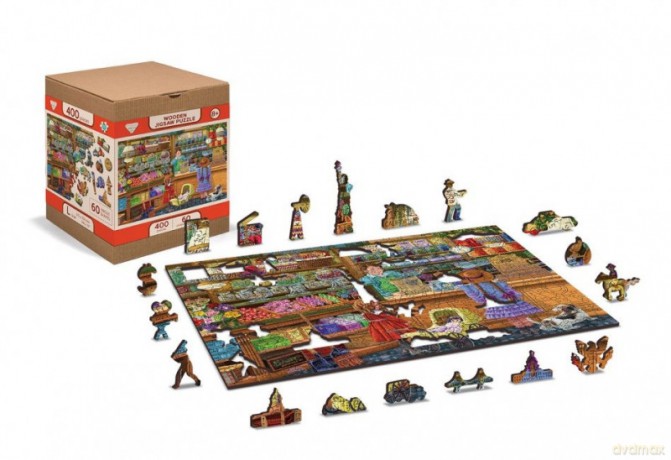 WOODEN CITY Puzzle drewniane 3D Słodki świat Candy adventures L [PUZZLE]