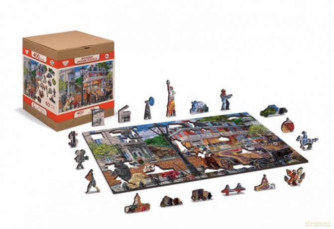 WOODEN CITY Puzzle drewniane 3D Ulica w centrum Main street L [PUZZLE]