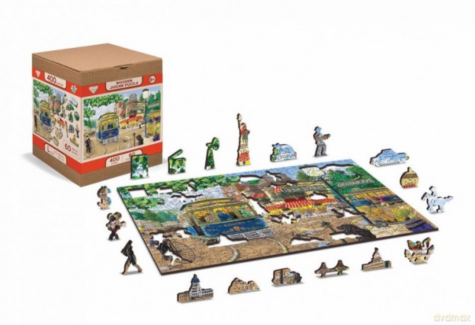 WOODEN CITY Puzzle drewniane 3D Wiktoriańska ulica Victorian street L [PUZZLE]