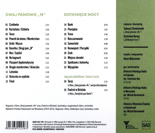 Dwaj panowie "N" soundtrack (Adam Walaciński) [CD]