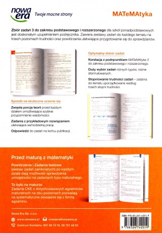 Nowe matematyka zbiór zadań klasa 3 liceum i technikum zakres podstawowy i rozszerzony - Jerzy Janowicz [KSIĄŻKA]