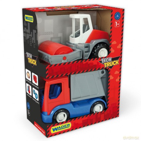 Tech Truck Śmieciarka i walec w kartonie