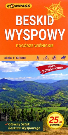 Beskid Wyspowy Pogórze Wiśnickie Mapa turystyczna wodoodporna 1:50 000