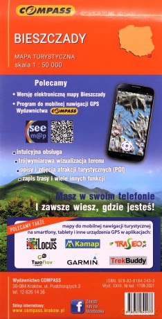 Bieszczady mapa wodoodporna 1:50 000