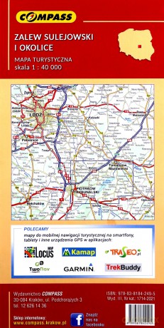 Zalew Sulejowski i okolice mapa turystyczna 1:40 000