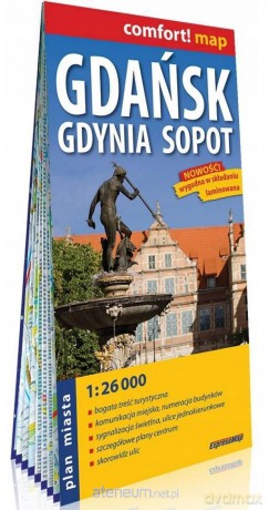 Comfort! map Gdańsk, Gdynia, Sopot 1:26 000