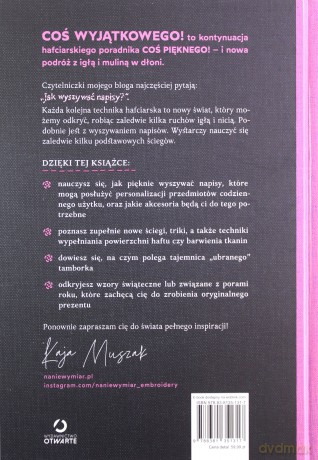 Coś wyjątkowego! Jak wyszywać napisy i wzory - Kaja Muszak [KSIĄŻKA]