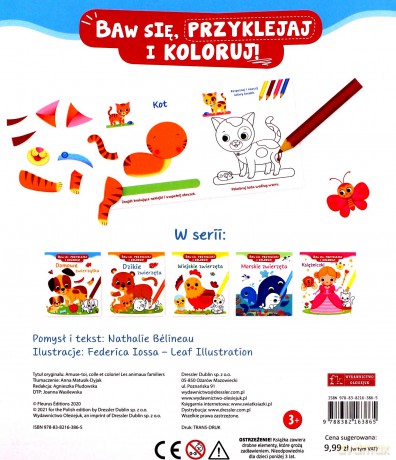 Domowe zwierzątka. Baw się, przyklejaj i koloruj! - Nathalie Belineau, Federica Iossa [KSIĄŻKA]