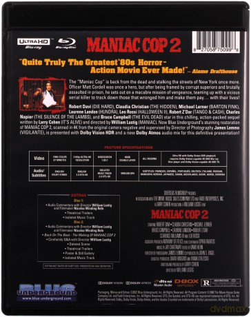 Maniac Cop 2 (Maniakalny glina 2) (Special) [Blu-Ray 4K]+[Blu-Ray]