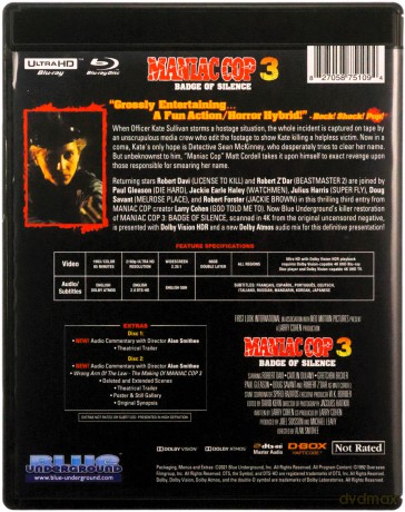 Maniac Cop 3: Badge of Silence (Maniakalny glina 3) [Blu-Ray 4K]+[Blu-Ray]