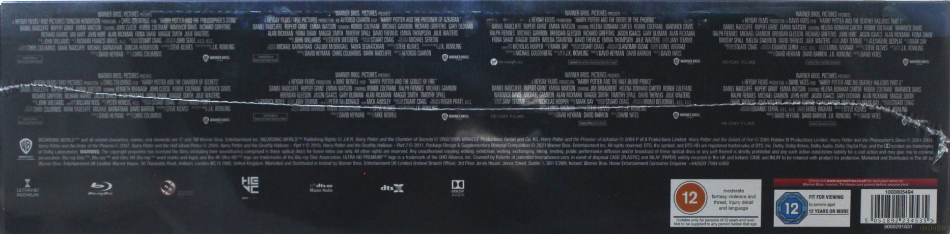 Harry Potter 1-8 - Kompletna kolekcja (Wydanie kolekcjonerskie) [BOX] [8xBlu-Ray 4K]+[17xBlu-Ray]	