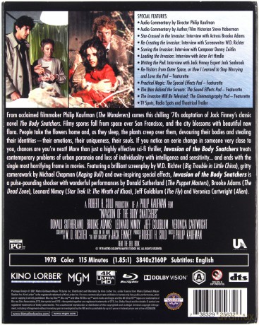 Invasion of the Body Snatchers (Inwazja łowców ciał) [Blu-Ray 4K]+[Blu-Ray]
