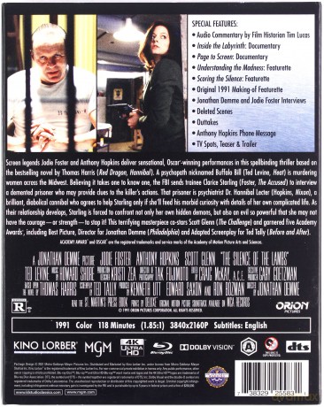 The Silence of the Lambs (Milczenie owiec) [Blu-Ray 4K]+[Blu-Ray]
