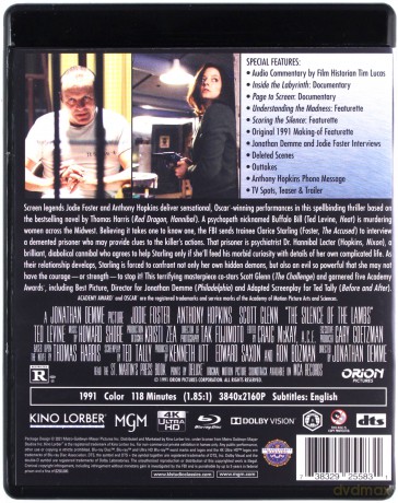 The Silence of the Lambs (Milczenie owiec) [Blu-Ray 4K]+[Blu-Ray]