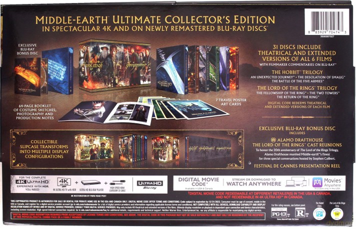 Śródziemie. Kompletna Kolekcja: Hobbit Trylogia| Władca Pierścieni Trylogia [BOX] [12xBlu-Ray 4K]+[19xBlu-Ray]