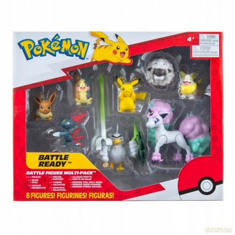 Battle Figure Multipack (8PK: Yamper, Wooloo, Pikachu #8, Hangry Morpeko, Full Belly Morpeko, Toxel, Galarian Ponyta, Sirfetch'd)