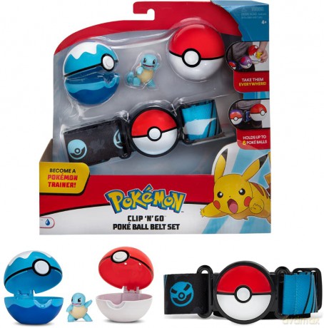 Clip 'N' Go Poké Ball Belt Set (Dive Ball, Poké Ball, and Squirtle #1) Zestaw Pokemon