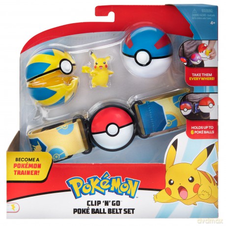 Clip 'N' Go Poké Ball Belt Set (Quick Ball, Great Ball, and Female Pikachu) Zestaw Pokemon