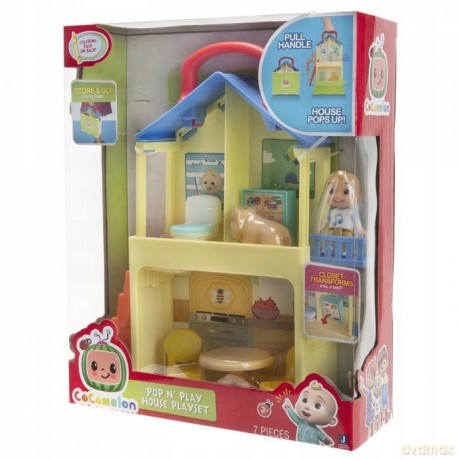CoComelon's Pop n' Play House Średni zestaw zabawek- 2 figurki i 5 akcesoriów